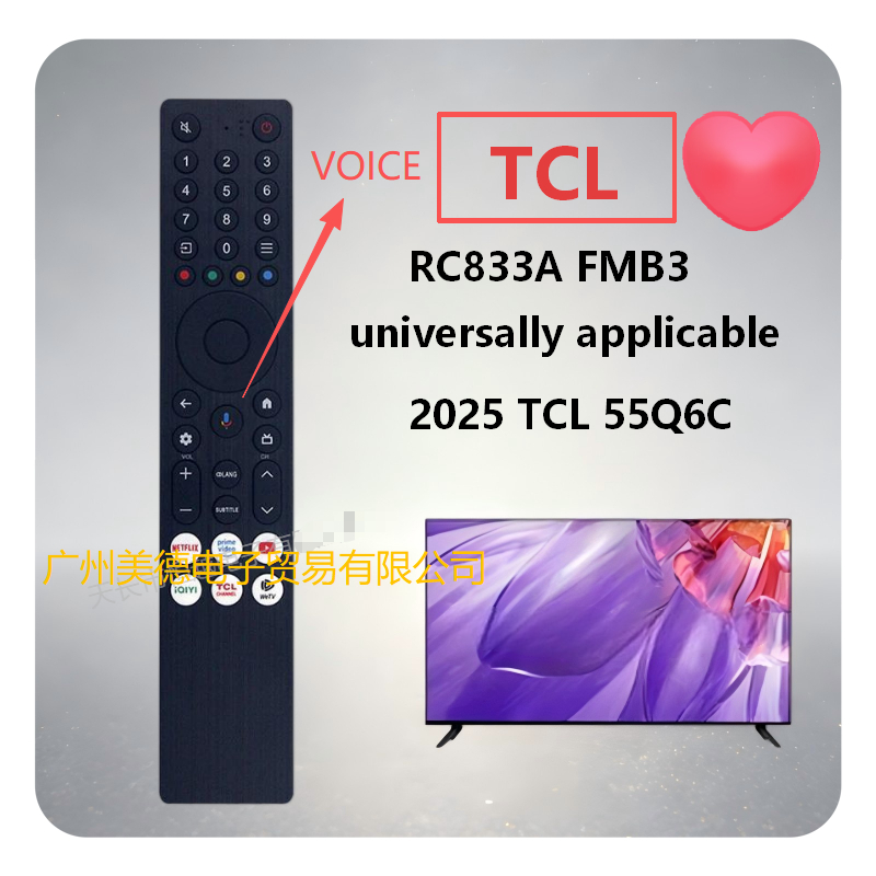 ใหม่ RC833A FMB3 RC833-G0401-0000265 เปลี่ยนเสียงรีโมทคอนโทรล fit สําหรับ TCL สําหรับ Sony 4K UHD สม