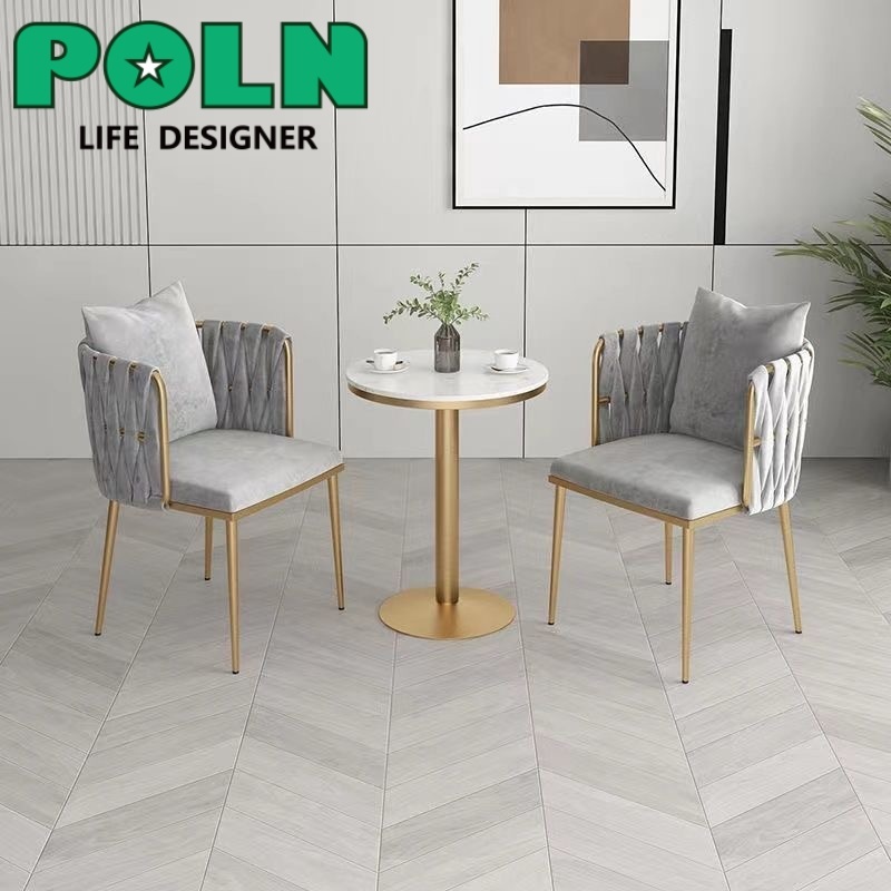 Nordic Modern Minimalistอินเทอร์เน็ตสาวคนดังสีชมพูพนักพิงกำมะหยี่เหล็กDressingเก้าอี้ร้านอาหารสบายๆบ้านเก้าอี้รับประทานอ