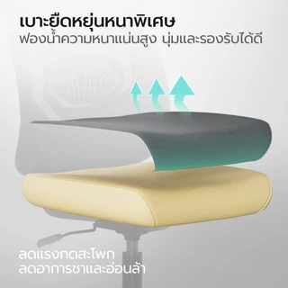 OKDO Flow Ⅱ เก้าอี้ทำงาน นั่งสบาย เก้าอี้สำนักงาน ปรับความสูงได้ พนักหลังระบายอากาศ ขาเก้าอี้เหล็ก รับประกัน 3 ปี ใช้ผ้าตาข่าย
