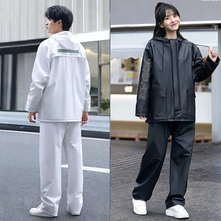 ชุดเสื้อกันฝนเสื้อกัน มีแถบสะท้อนแสงชุดเสื้อกันมอเตอร์ไซค์ฝน+กางเกงฝน