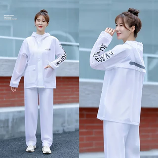 ชุดเสื้อกันฝนเสื้อกัน มีแถบสะท้อนแสงชุดเสื้อกันมอเตอร์ไซค์ฝน+กางเกงฝน