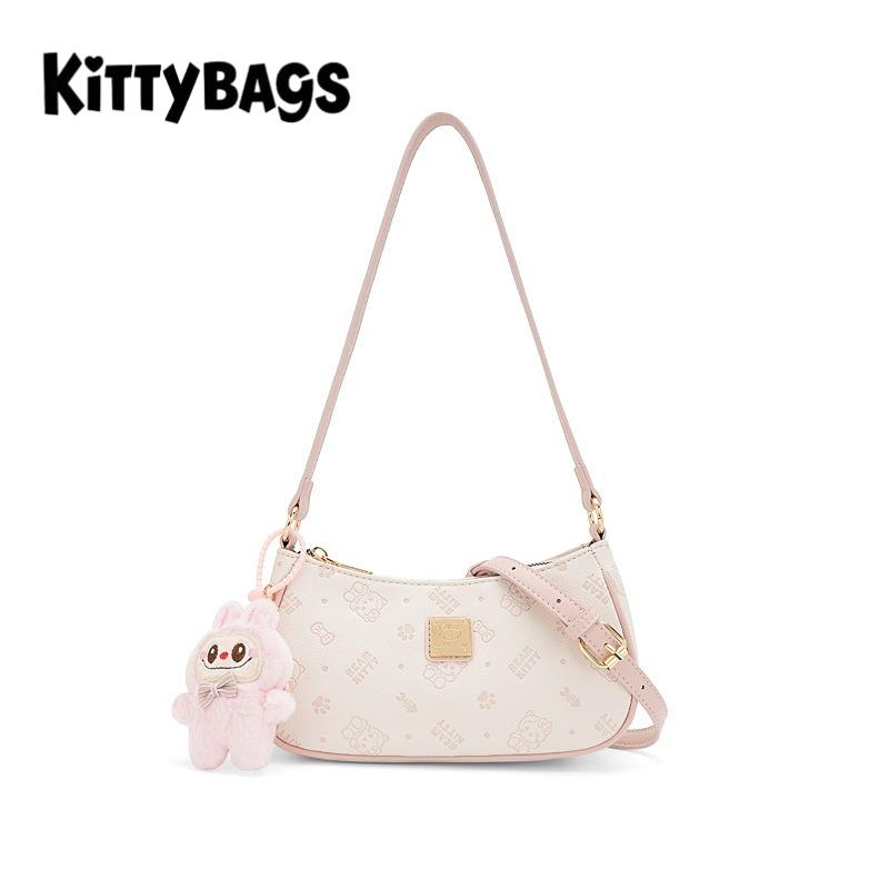 [ไทยในสต็อก] Kittybags สำหรับสุภาพสตรี ขนาดใหญ่ มีลายจุดสีดำและเทา
