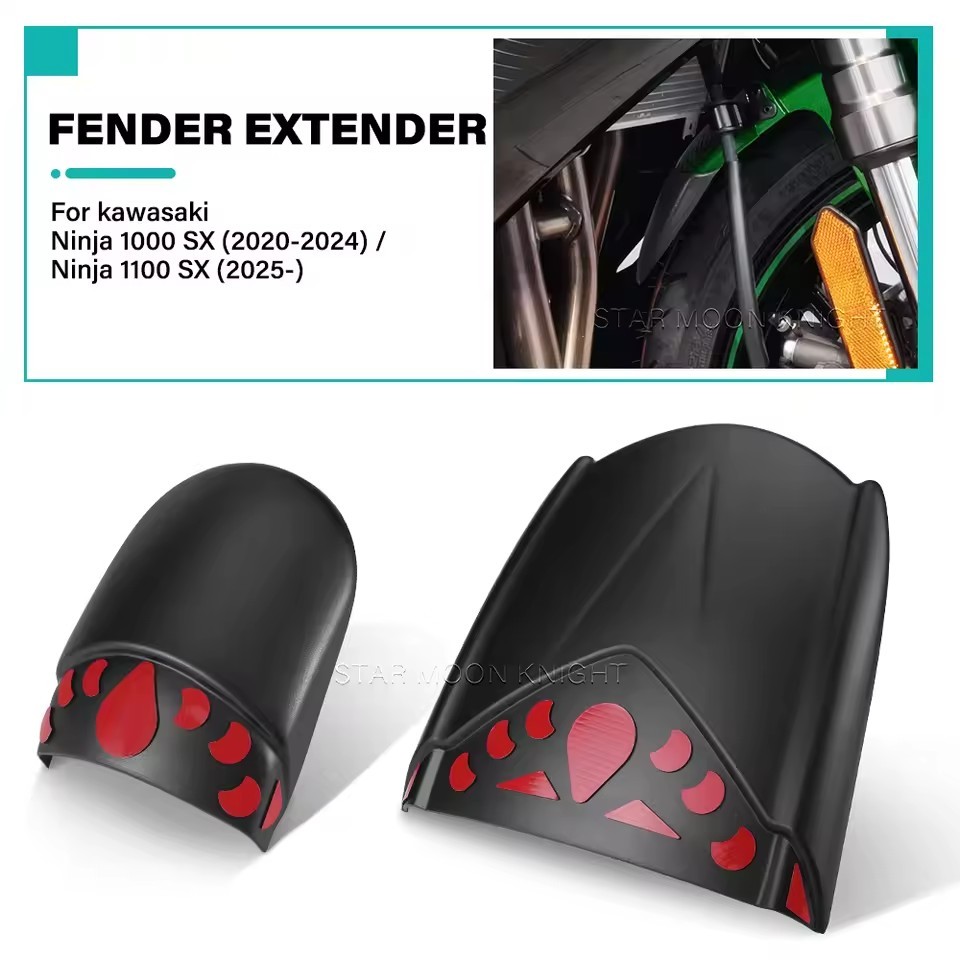 รถจักรยานยนต์ Fender Extender ด้านหน้าด้านหลัง Mudguard สําหรับ Kawasaki Ninja 1000SX 1100SX NINJA11