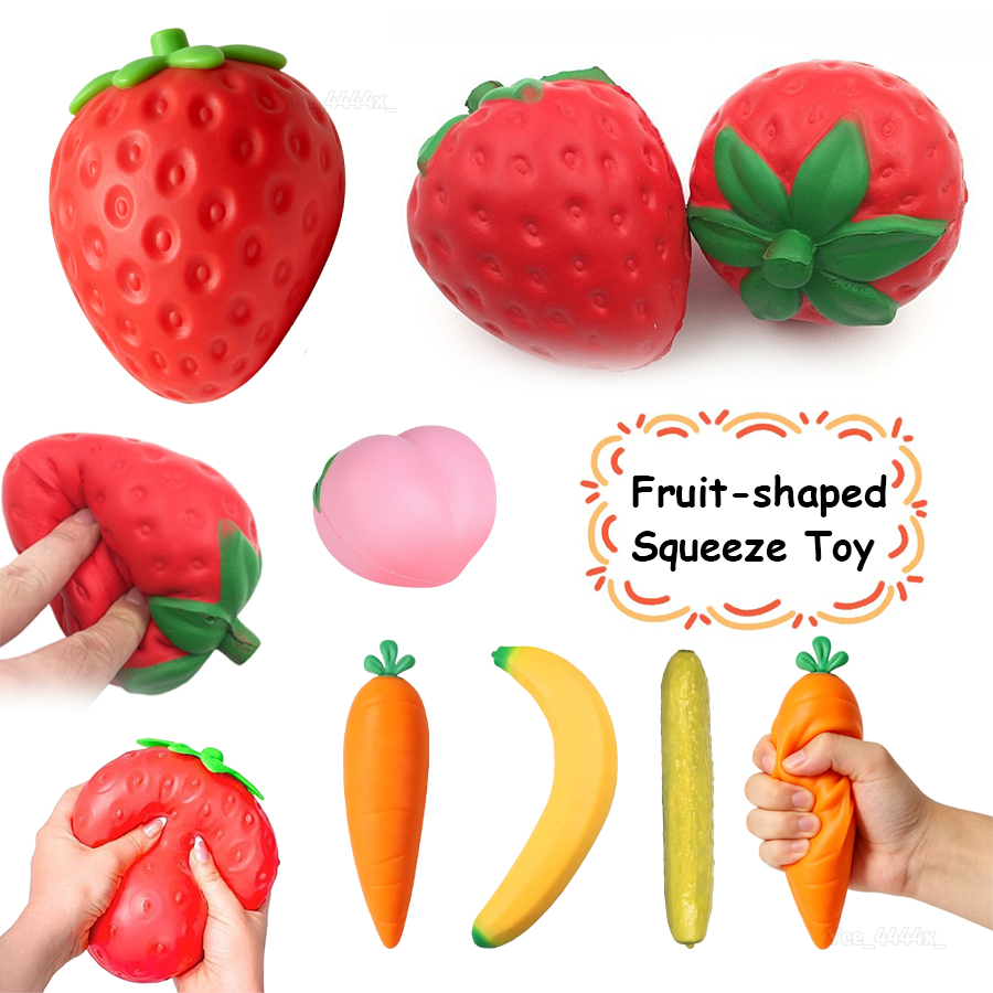 สตรอเบอร์รี่ยักษ์ Squishy 14 ซม.จําลองสตรอเบอร์รี่ความเครียด Ball Party Favor ช้า Rise ความดัน Release ของเล่นสําหรับเด็กผู้ใหญ่ tayenith