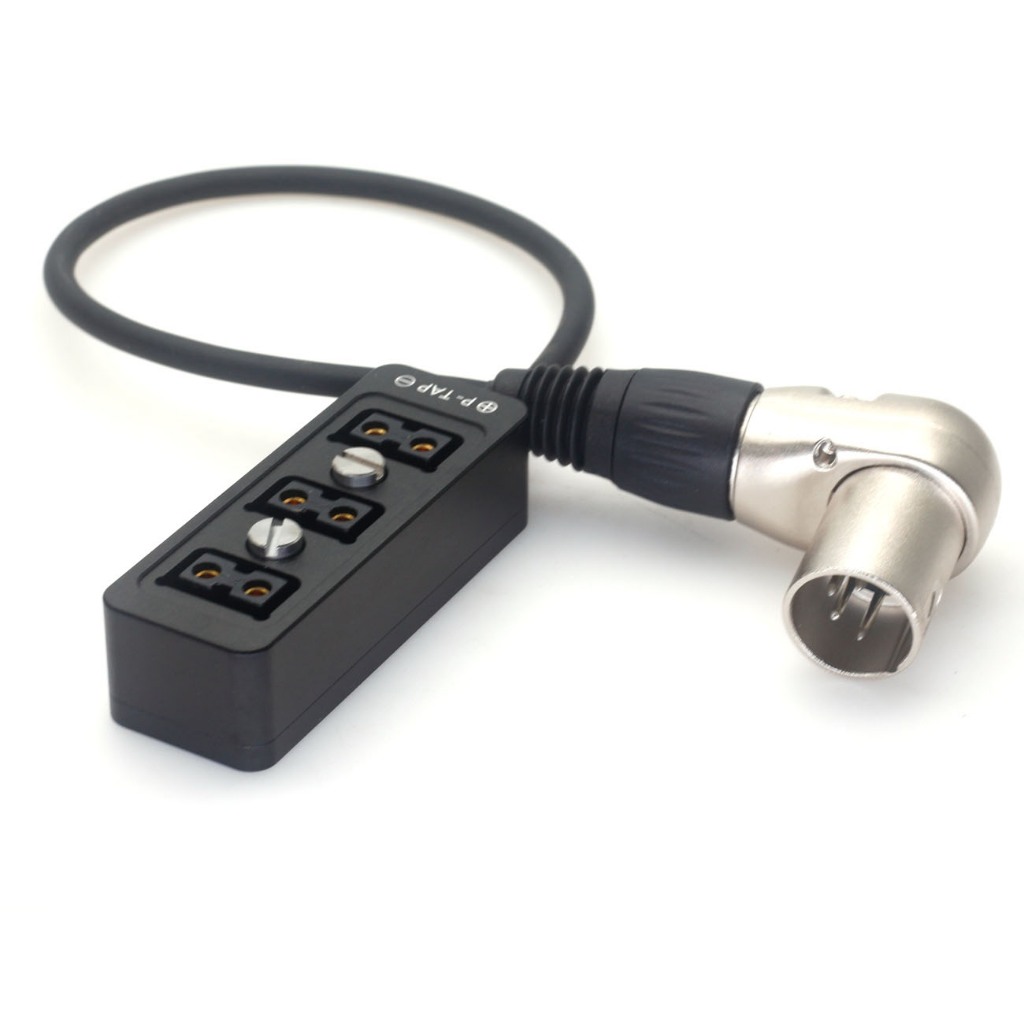 ข้อศอก XLR 4Pin Male to D-tap Power Three Way Splitter สําหรับ Blackmagic URSA Mini Pro