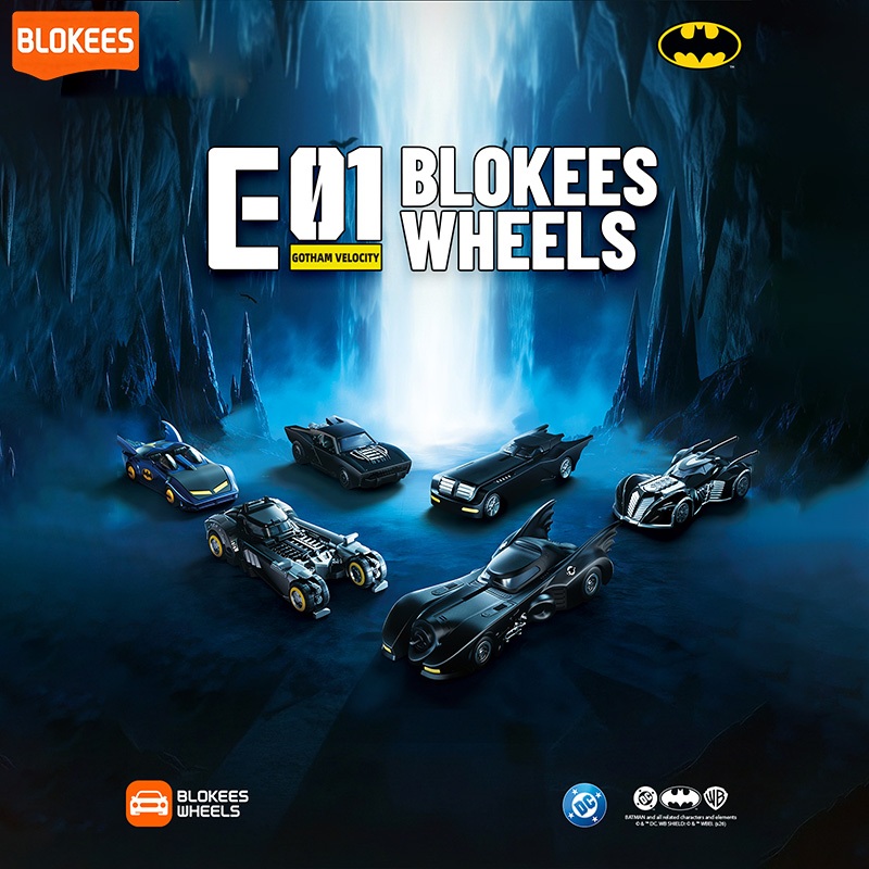 【New Launch】BLOKEES Wheels DC Batman E01 Mini Blocks Model Kitประกอบโมเดลรถยนต์บล็อกสำหรับเด็กผู้ชาย
