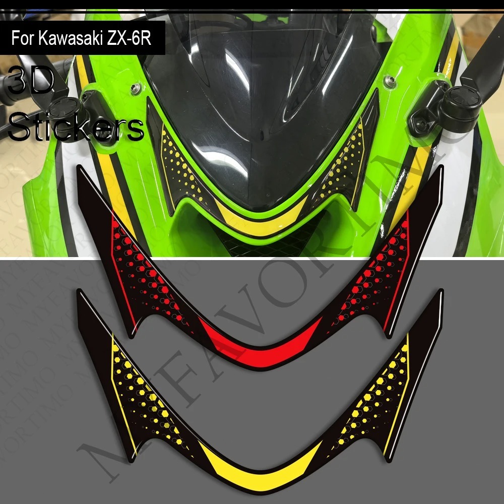 สําหรับ Ninja ZX-6R ZX6R ZX - 6R Motorcycl ถัง Pad แก๊สการใช้น้ํามันหมวก Protector ด้านหน้า Face Fai