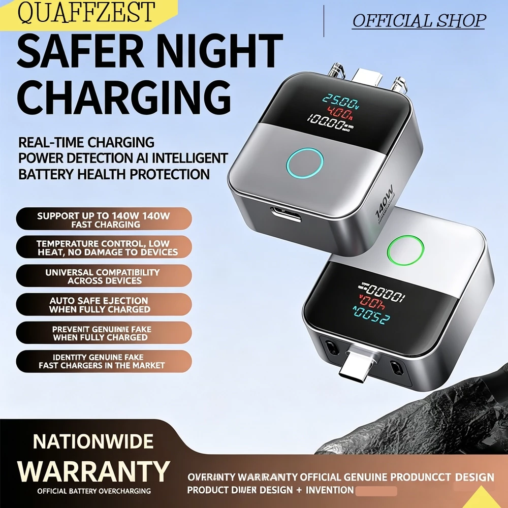 Type-C 140W เชื่อมต่อทางกายภาพแบตเตอรี่ Guard Anti-Overcharge Protection สําหรับปลอดภัยข้ามคืนชาร์จสมาร์ทอัตโนมัติหยุดชาร์จ