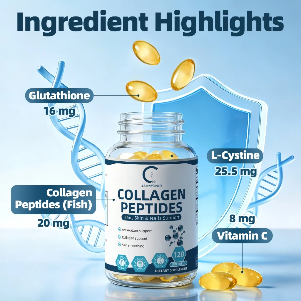 Gpgp Multi-Collagen 120 Capsules Types I II III V X Vitamin C E Hyaluronic Acid thumbnail 3
