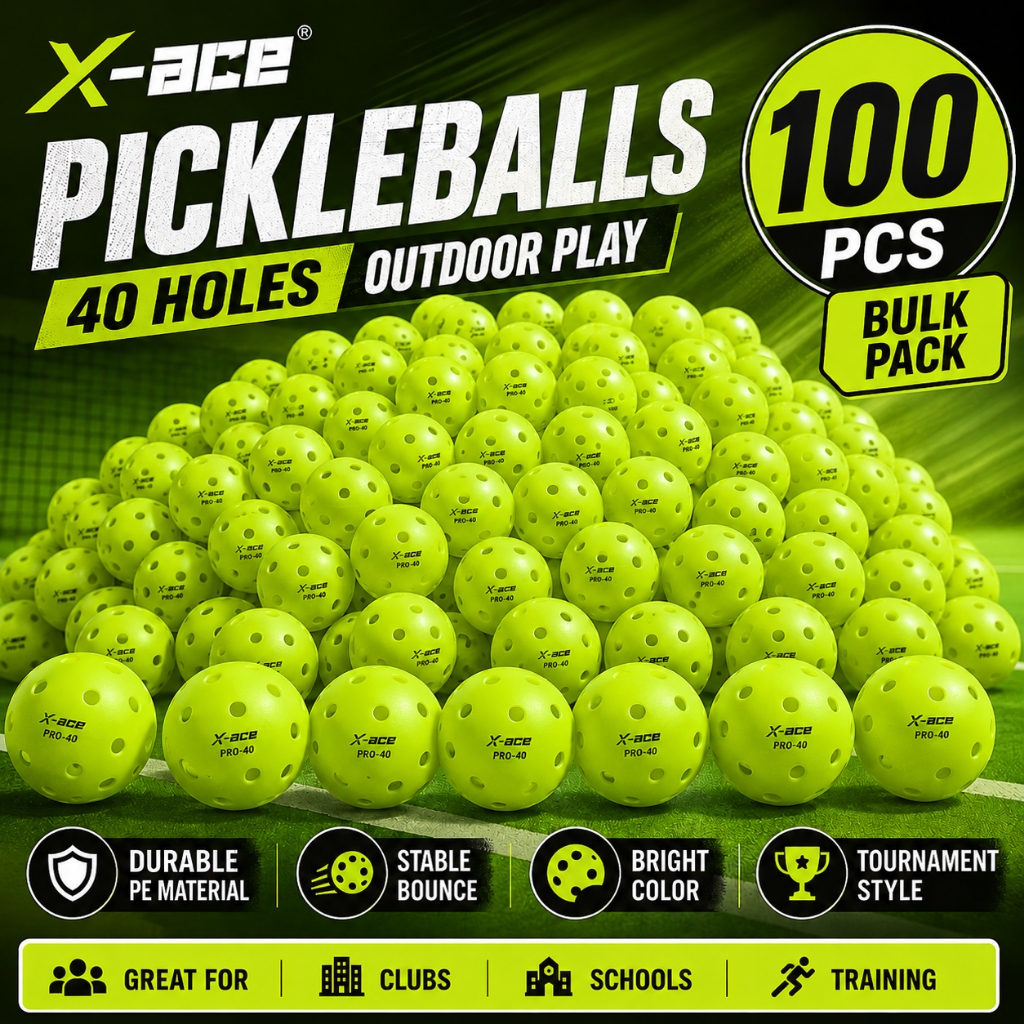 X-ACE Pickleball Balls PRO-40 / Fast-48 / Ultra-40 / Pickle King, Outdoor 40 Hole ทนทาน Stable Flight Tournament Training Pickle Ball