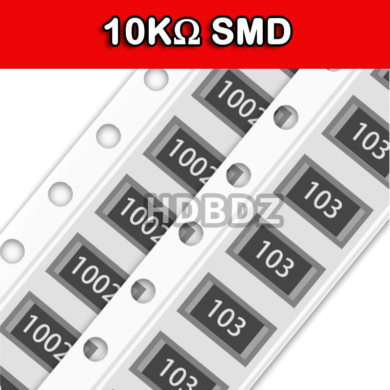 10~50PCS 10KRΩ  SMD Resistor ตัวต้านทาน precision 5%/1% 103 1002 0603 0805 1206 2512