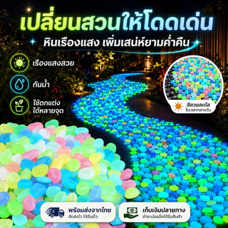 NESTY หินเรืองแสงในที่มืด สําหรับตกแต่งตู้ปลาหินเรืองแสงตกแต่งสวน หินสีพาสเทล สวยทั้งกลางวันก
