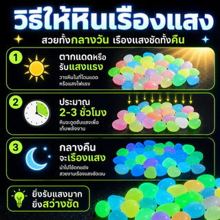NESTY หินเรืองแสงในที่มืด สําหรับตกแต่งตู้ปลาหินเรืองแสงตกแต่งสวน หินสีพาสเทล สวยทั้งกลางวันก