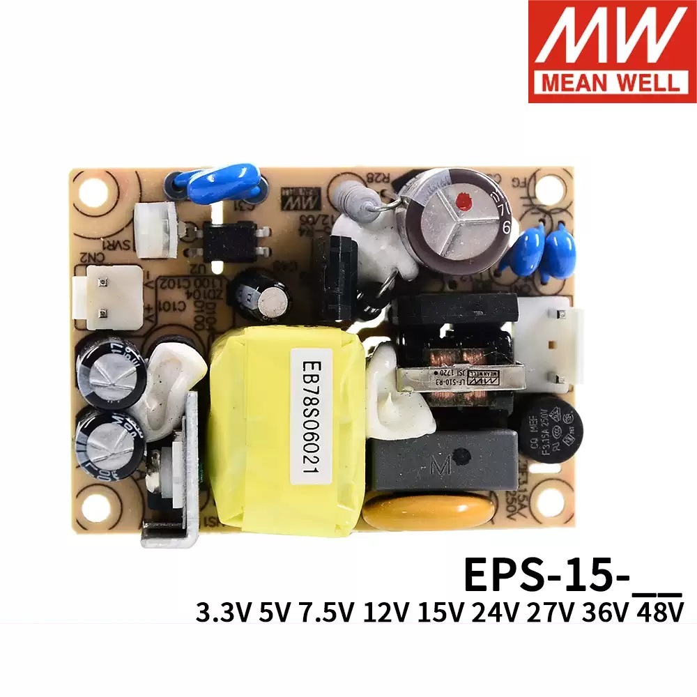 แหล่งจ่ายไฟ Mingwei PCB EPS-15 พร้อมบอร์ดเปลือย 15W. เปลี่ยน PS, EPS-15-5, EPS-15-12, EPS-15-15, EPS
