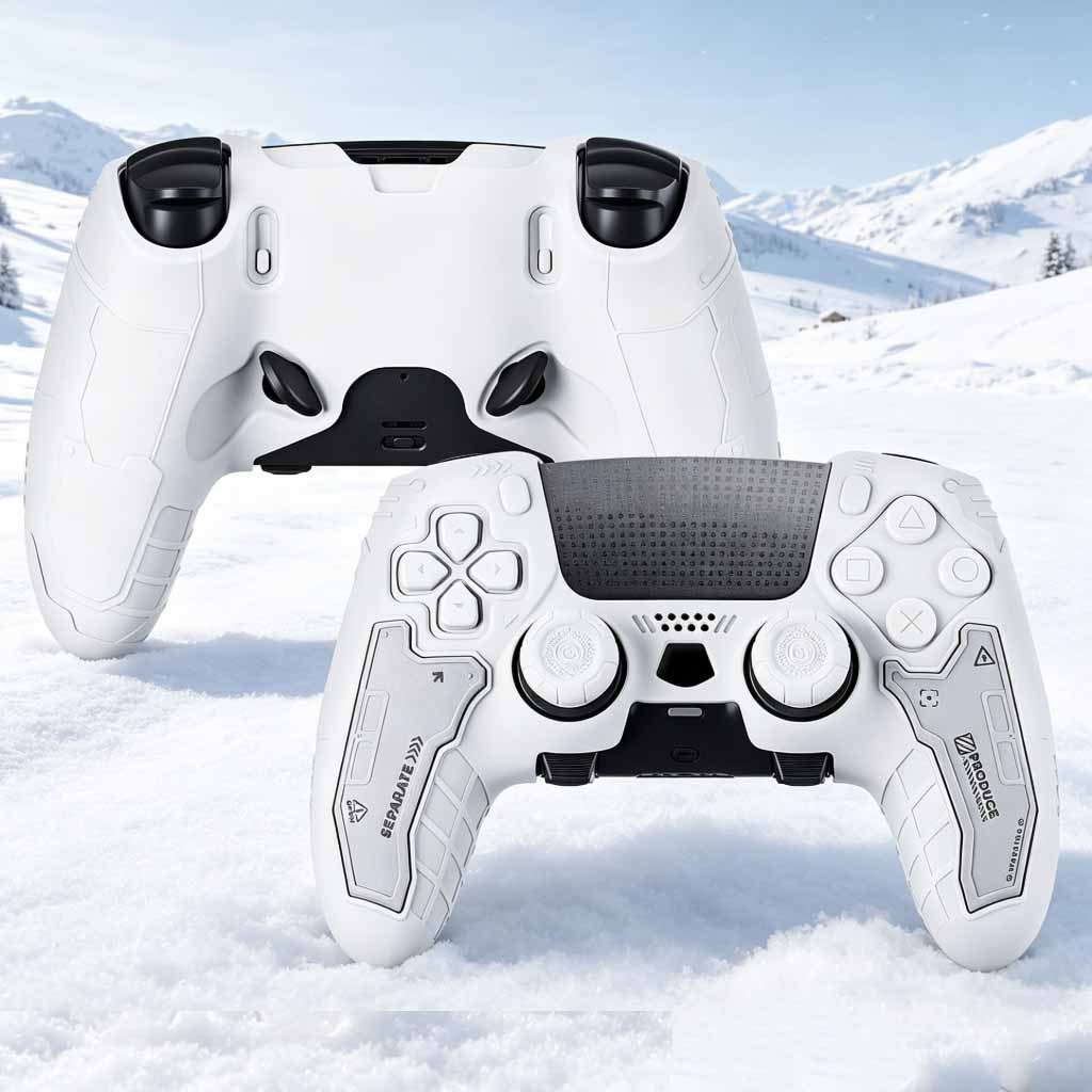 ยุทธวิธี PS5/PS5 Edge Controller Skin Set, ซิลิโคนกันลื่นฝาครอบป้องกันกรณีผิวพร้อม Thumb Grip Caps 2