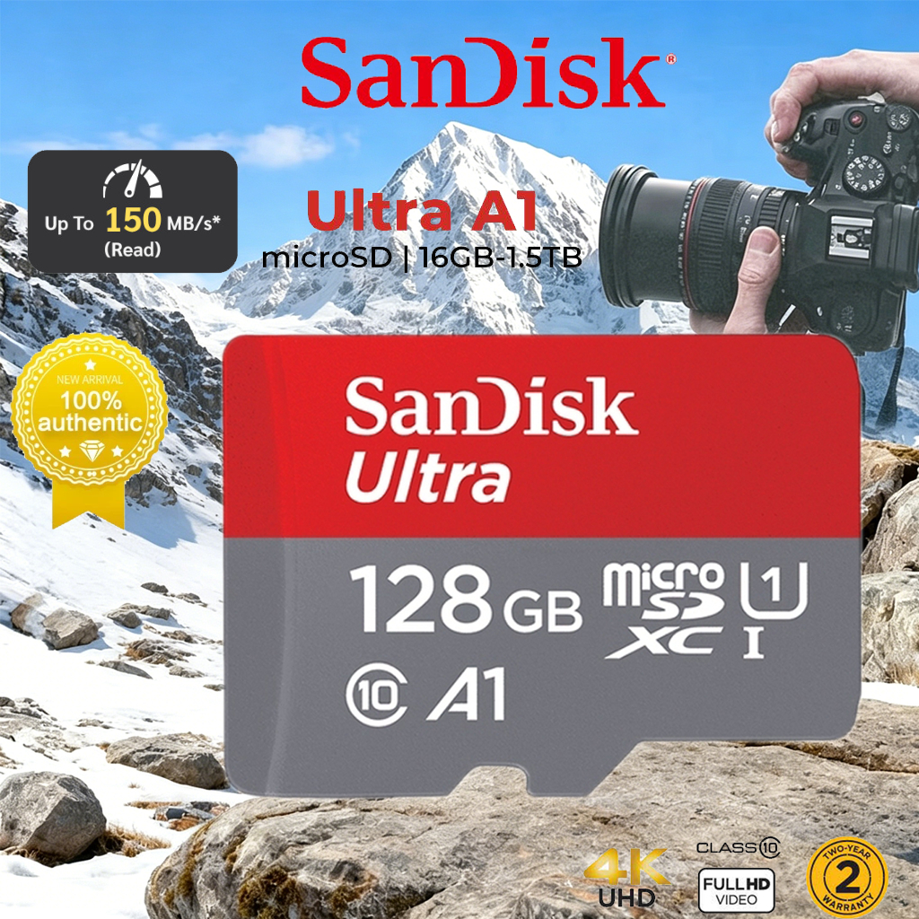 Sandisk Ultra MicroSDHC UHS-I 32GB ความเร็วอ่านสูงสุด 120 MB/s U1 A1 (SDSQUA4-032G-GN6MN)