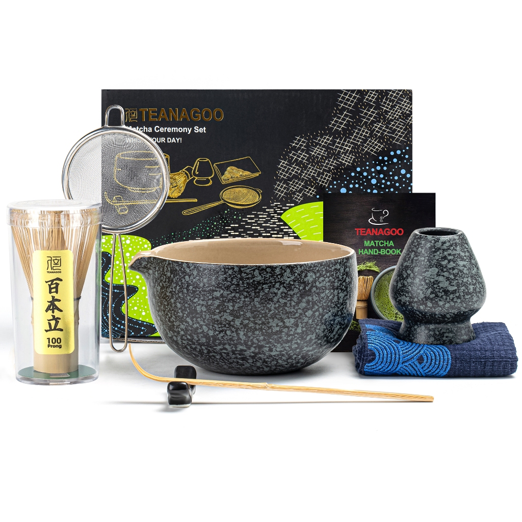 Matcha Whisk Set,7 ชิ้น Matcha Set,Matcha Kit สําหรับพิธี,ชุดน้ําชามัทฉะสําหรับทําอาหารเช้า/มัทฉะลาเต้,มัทฉะปัดและชามพร้อมอุปกรณ์เสริมทั้งหมด,ของขวัญสําหรับคนรักมัทฉะ/Friend/F