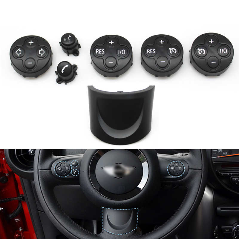 พวงมาลัยรถยนต์มัลติฟังก์ชั่Cruise Controlปุ่มสวิทช์ฝาครอบสําหรับBMW Mini Cooper Paceman R55 R56 R57 