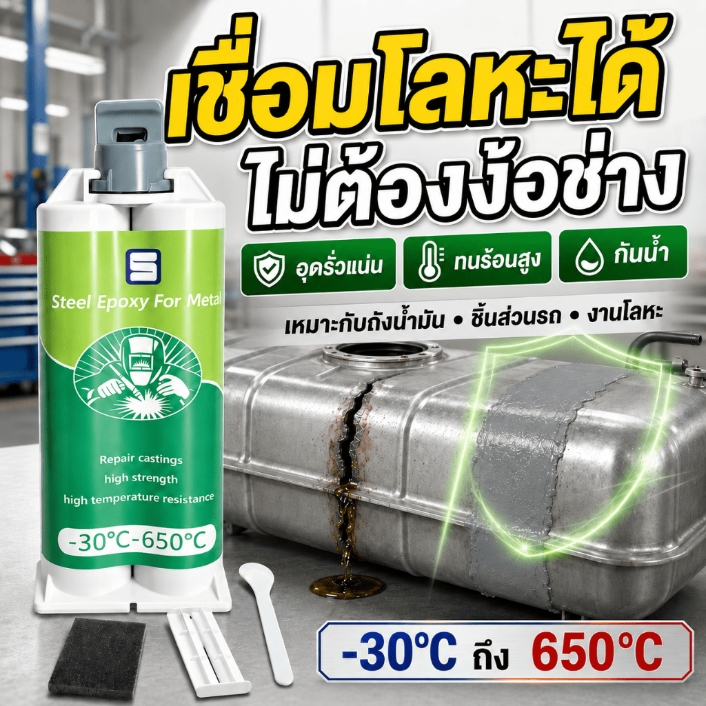 ประหยัดเงิน ประหยัดเวลา ไม่ต้องจ้างช่าง กาวติดเหล็ก กาวเชื่อมโลหะ 100g ซ่อมท่อ ถังน้ำมัน อะไหล่รถ