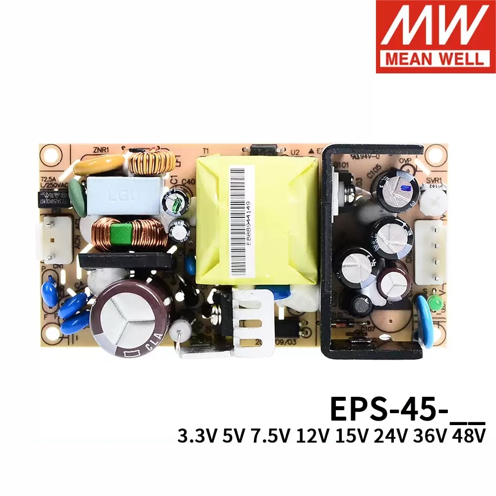 Mingwei PCB แหล่งจ่ายไฟ EPS-45 EPS-45-5 EPS-45-12 EPS-45-24 ขนาดกะทัดรัด 45W ทางเลือกสําหรับ PS