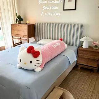 HelloKitty Cat Pillow Long Pillow Bed Sleeping Clip-On Plush Doll หมอนโซฟาสําหรับแฟนของขวัญวันเกิดแฟน