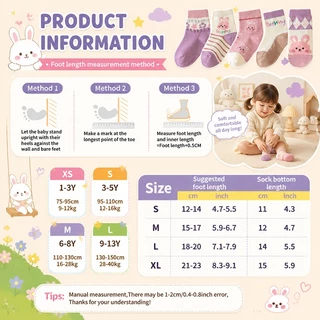 【ส่งด่วน】🧦 ถุงเท้าเด็กผู้หญิงผ้าฝ้าย 5 คู่ ลายการ์ตูนน่ารัก นุ่มสบาย ระบายอากาศ ใส่ประจำวัน