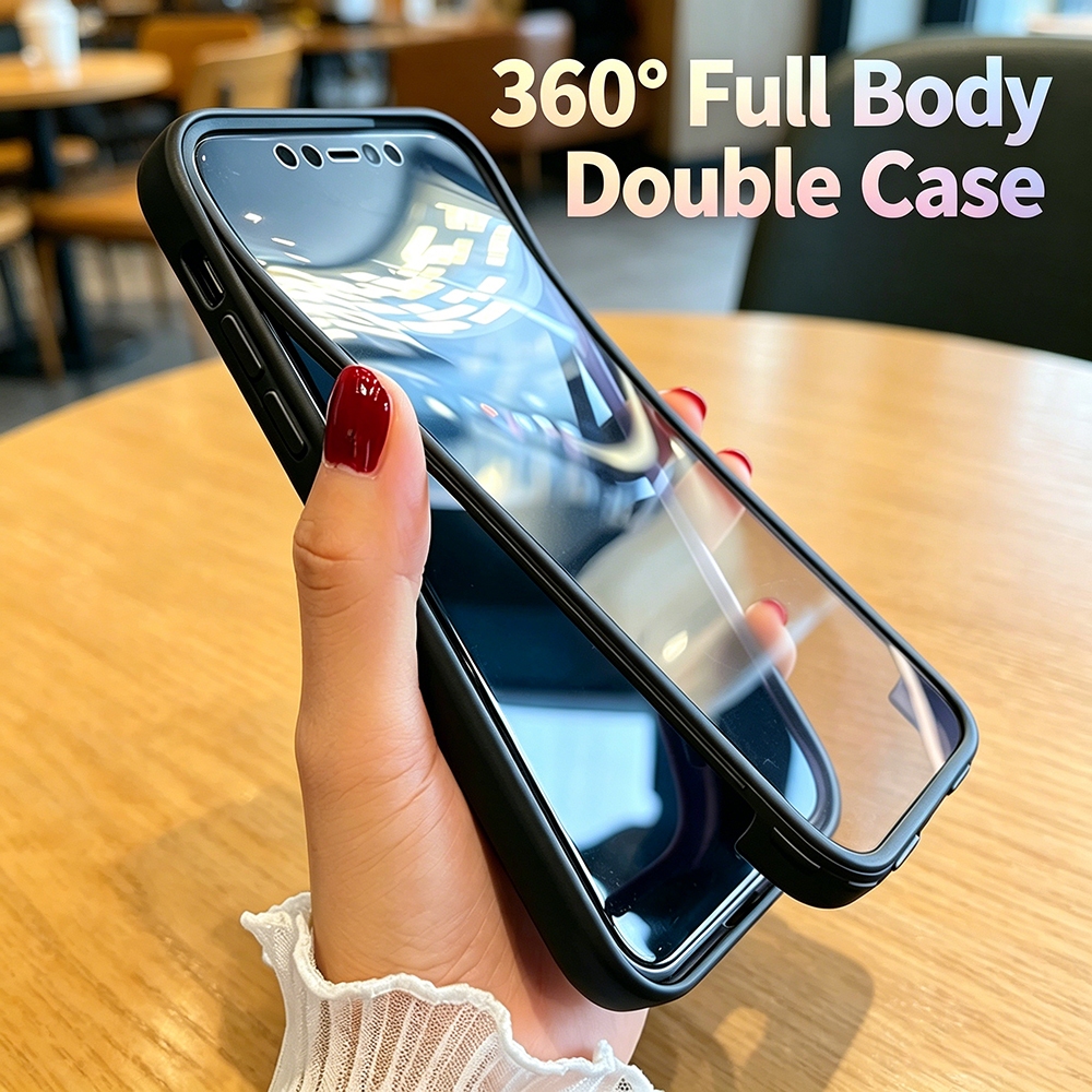 เคสสําหรับ OPPO Reno 15F 14F 13F 12F 360° เคสโทรศัพท์ใสสองด้านแบบเต็มตัว รีโน 15 14 13 12 มือโปร 5ก หน้าจอด้านหน้า + ฝาหลัง