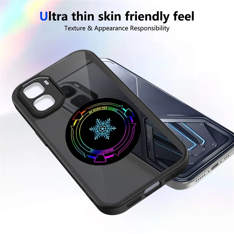 เคสกระจายความร้อนสําหรับ Infinix GT 50 Pro GT 30 20 Pro เกล็ดหิมะดิสก์แม่เหล็กกันชนกันกระแทกรถติดโทรศัพท์ฝาหลัง