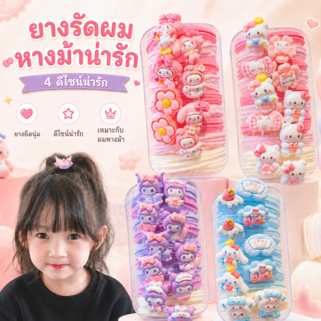 น่ารักการ์ตูนผูกผม10ชิ้น,นุ่มไม่มีความเสียหายวงยืดหยุ่น,เหมาะสําหรับเด็กทารกทุกวันผมหางม้าและบุญจัดแต่งทรงผม