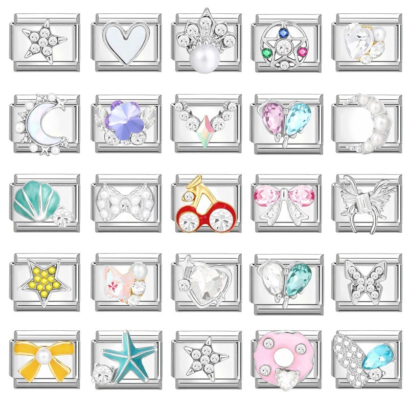 สร้อยข้อมือสไตล์อิตาเลียน.charms แบบยืดหยุ่นจากสแตนเลส