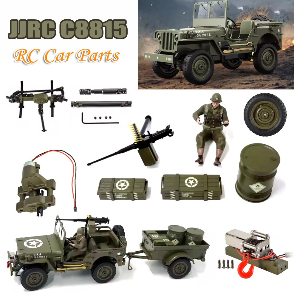 JJRC C8815 1/10 RC รถ Jeep Willys Track ปีนเขาทหาร Off-Road รถบรรทุกอุปกรณ์เสริม