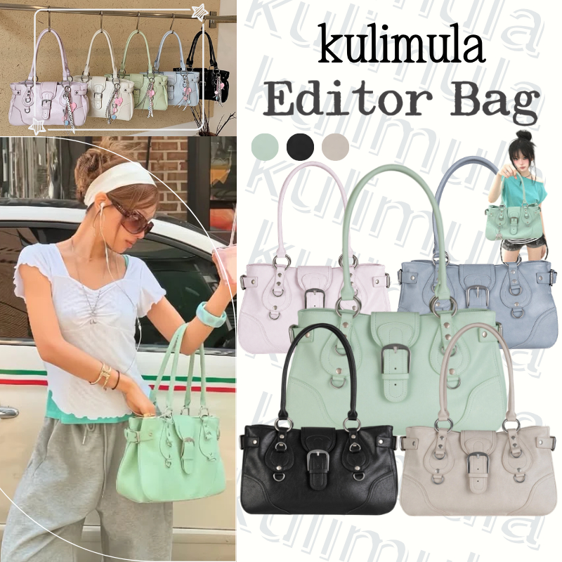 💗Y2k.รุ่นใหม่ล่าสุด🔥🔝KULIMULA Editor Bag TOTE BAG สไตล์เกาหลี กระเป๋าสะพาย กระเป๋ามอเตอร์ไซค์ สไตล์ยอดนิยมของเกาหลี 💗Y2k กระเป๋า**dimanche กระเป๋าสไตล์หนึ่งต่อหนึ่ง