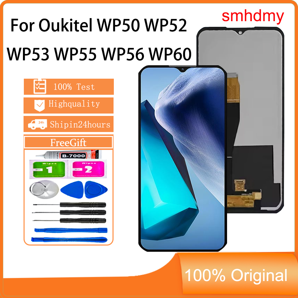 Smhdmy สําหรับ Oukitel WP50 WP52 WP53 WP55 WP56 WP58 Pro WP60 จอแสดงผล LCD หน้าจอสัมผัสเปลี่ยน