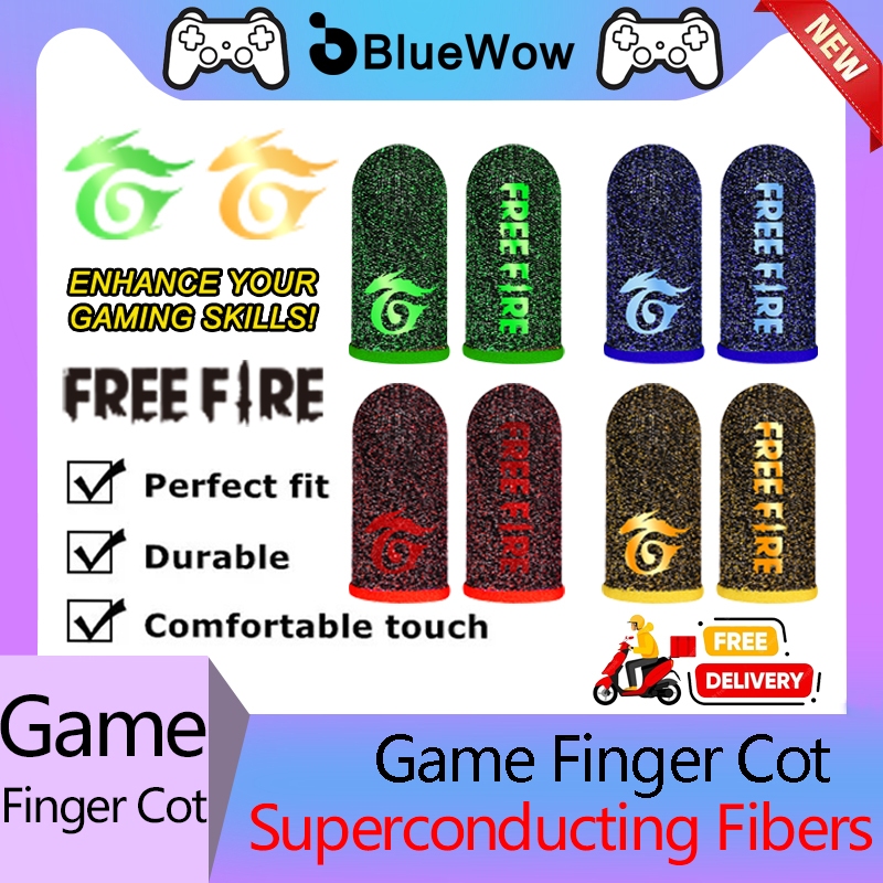 BlueWow ถุงมือนิ้วหัวแม่มือสําหรับเล่นเกมแบบบางระบายอากาศและกันเหงื่อ ปลอกแขนนิ้วผ้าสําหรับเล่นเกมคุณภาพสูง (สําหรับ PUBG/MLBB/CODM)