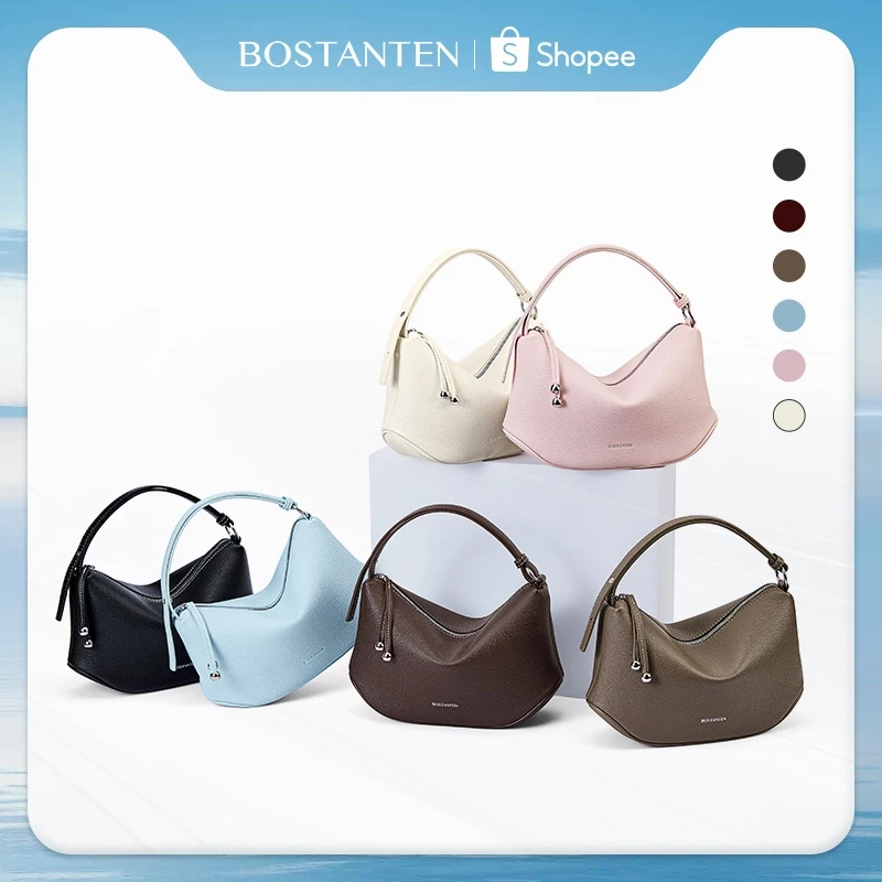 【6.24ใหม่】BOSTANTEN Loop Bag กระเป๋าสะพายไหล่ผู้หญิง Hobo น้ําหนักเบา PU หนัง Crossbody Bag Minimalist สไตล์เกาหลี