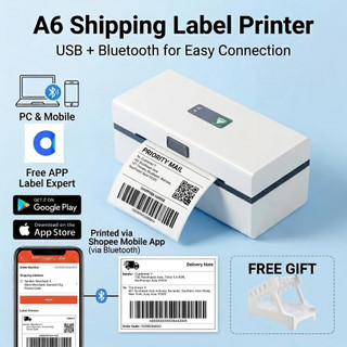 Thermal Printer A6 Waybill Barcode Shipping Label Bluetooth USB Consignment Note Sticker