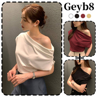 【Buy 1 Take 1】Korean chic top irregular oblique shoulder short-sleeved T-shirt