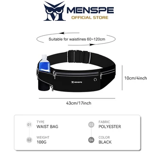 MENSPE กระเป๋าคาดเอวสำหรับเล่นกีฬา กันน้ำ ปรับได้ ใส่โทรศัพท์ได้ พร้อมแถบสะท้อนแสง สำหรับออกกำลังกาย เล่นกีฬากลางแจ้ง