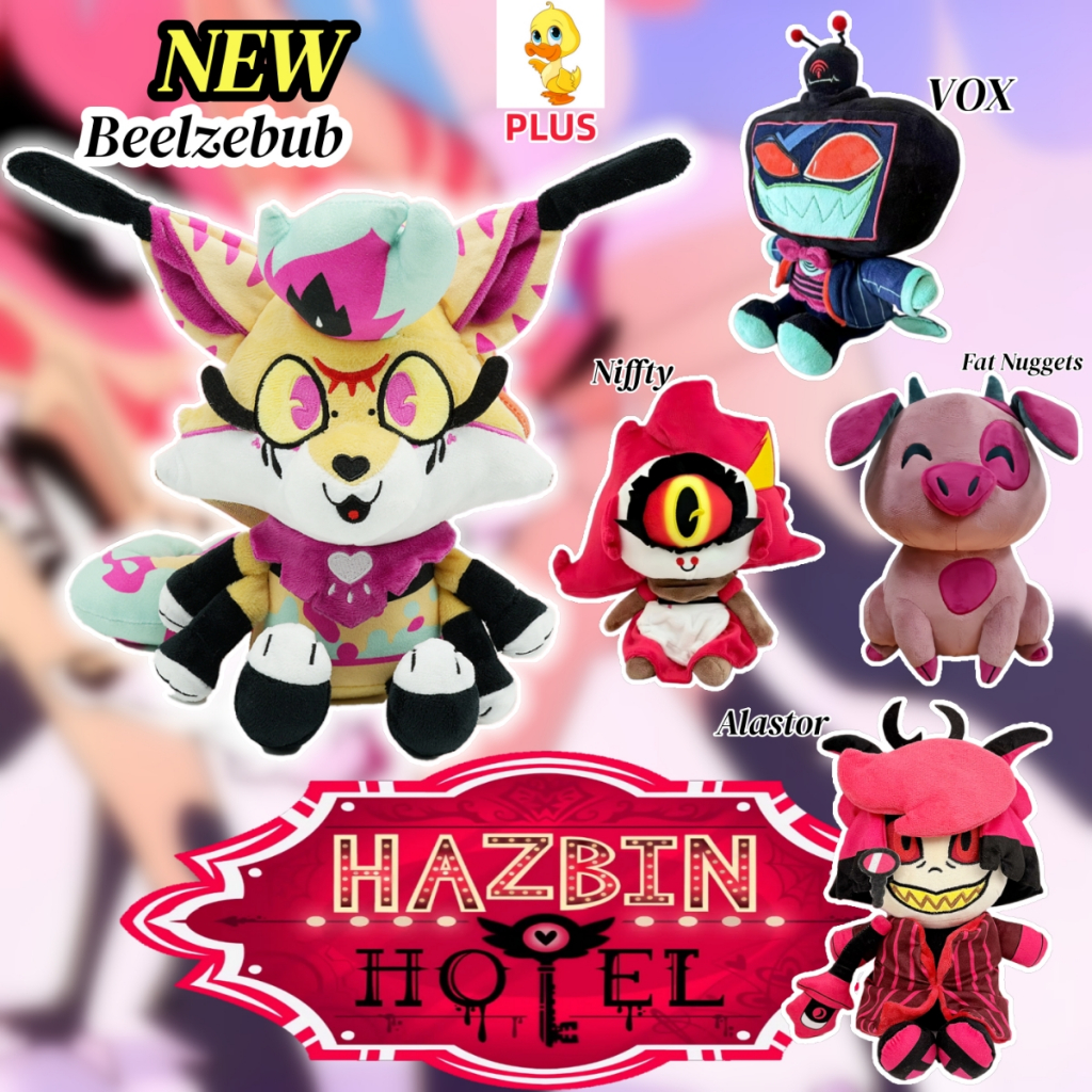 พลัส✨Hazbin โรงแรมตุ๊กตาตุ๊กตาน่ารักการ์ตูนเกม Hazbin โรงแรม Beelzebub Alastor Vox Plushies สนุกยัดไส้ของเล่นของขวัญสําหรับแฟนๆตกแต่งบ้านหมอนตุ๊กตาของขวัญวันเกิด