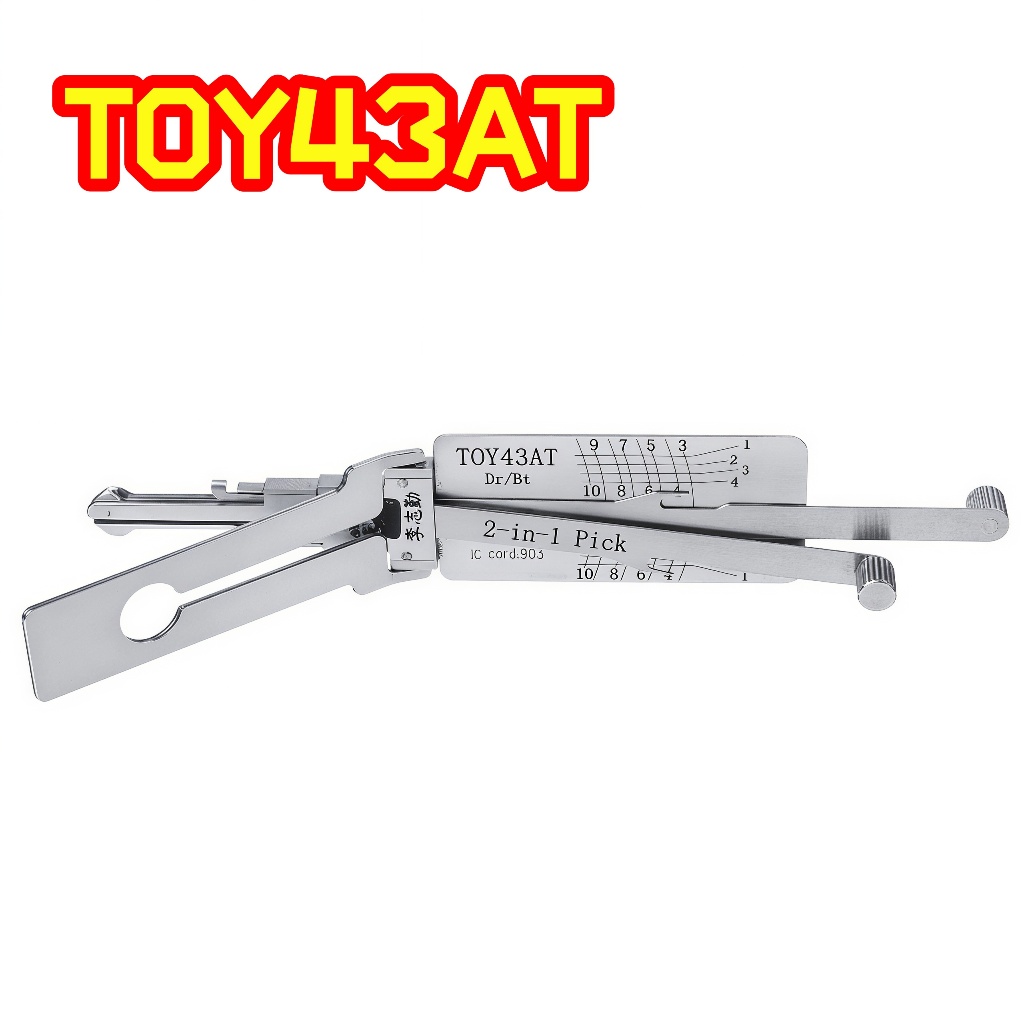 【READY STOCK】Lishi TOY43AT 2 in 1 ชุดเครื่องมือถอดรหัสล็อคอัตโนมัติ สําหรับ Toyota ถอดรหัสสแตนเลส pr