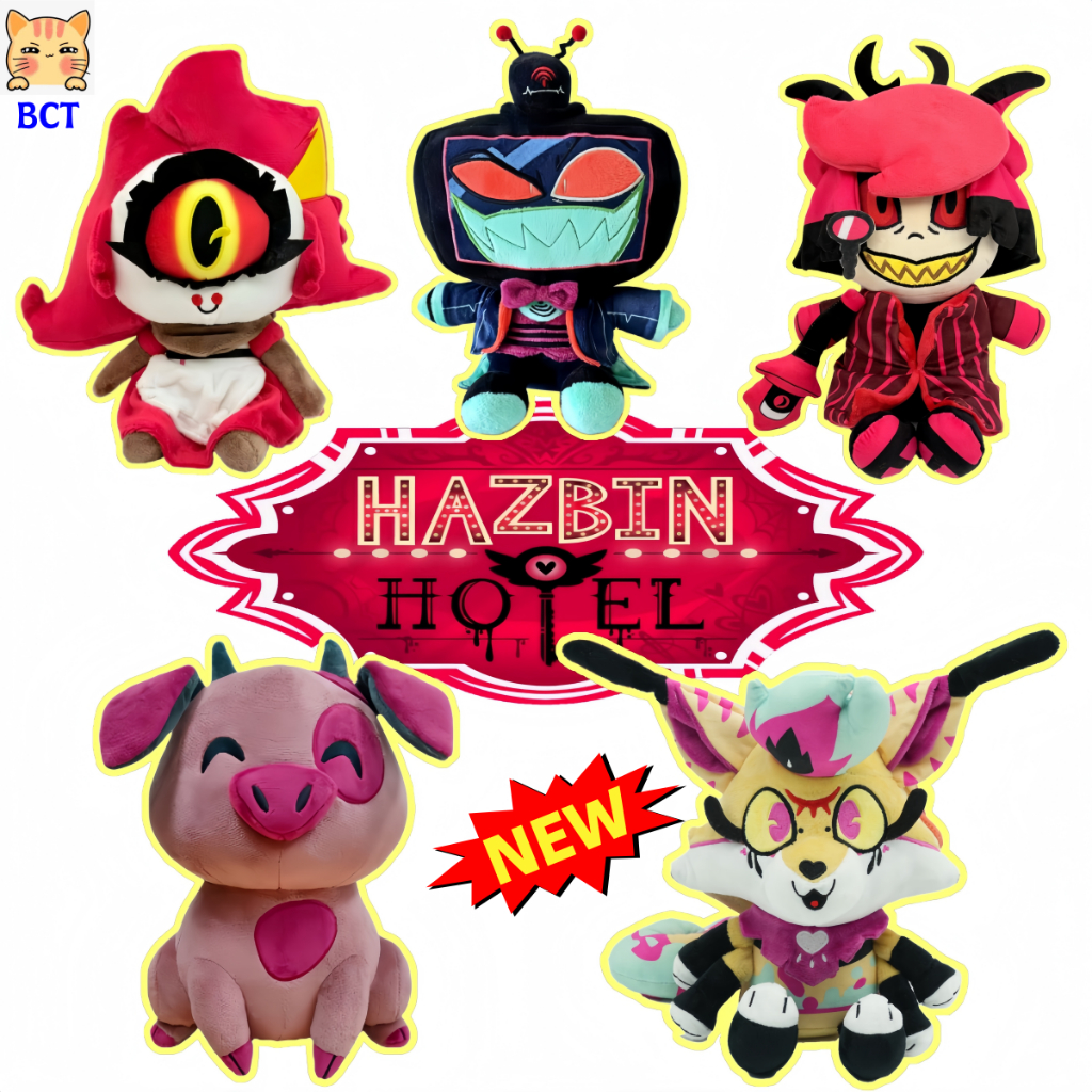 BCT✨ตุ๊กตาโรงแรมฮาซูบิน✨ใหม่ Hazbin โรงแรม Beelzebub VOX Plushies หมอนนุ่มตุ๊กตาสนุกยัดไส้ของเล่นของขวัญสําหรับเด็กหญิงและเด็กชายคู่แลกเปลี่ยนของขวัญ