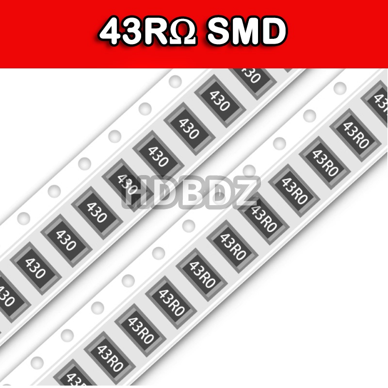 10~50PCS 43RΩ SMD Resistor ตัวต้านทาน precision5%/1% 430/43R0 0603 0805 1206 IC