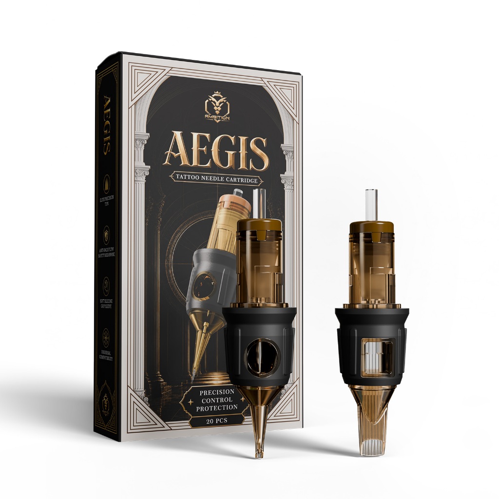 Ambition AEGIS เข็มตลับสัก 0.35mm RL RS RM เข็มสักมืออาชีพ เหล็ก 316L เกรดการแพทย์ ฆ่าเชื้อ EO บรรจุแยก สำหรับเครื่องสัก