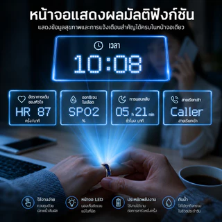 MODOFO SY16 แหวนอัจฉริยะ Health Smart Ring บันทึกข้อมูลการออกกำลังกาย การตรวจจับการนอนหลับ ติดตามสุขภาพ กันน้ำ IP68
