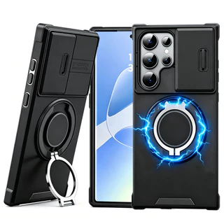 กรณีโทรศัพท์หนักกันกระแทกพร้อมขาตั้ง เหมาะสำหรับ Galaxy S26 Ultra S25 Ultra S26 Fe S24 Ultra A17 A57