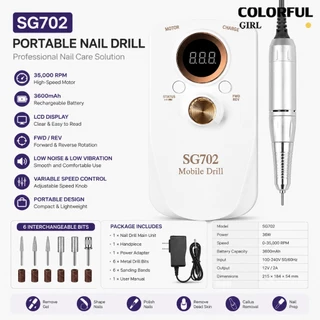 ✨ SG702 เครื่องเจียรเล็บไฟฟ้าแบบพกพา | เครื่องเจียรเล็บมืออาชีพ 35000RPM | ตะไบเล็บไฟฟ้าแบบปรับความเร็วได้ | เครื่องขัดไฟฟ้าแบบพกพา | ระบบหมุนซ้าย-ขวา เสียงเบา | ใช้ได้ทั้งร้านทำและใช้งานในบ้าน