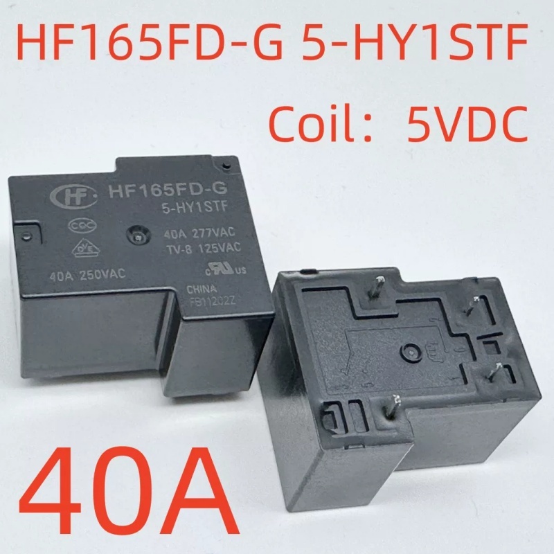 รีเลย์ HF165FD-G 5 12 24-HY1STF 40A 4 Pins