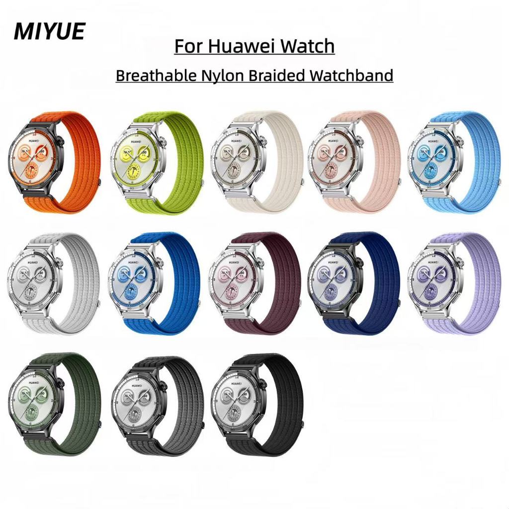 22 มม.สําหรับ Huawei GT7/GT6/GT6 Pro 46 มม./GT5/GT5 Pro ไนลอนสําหรับ Huawei นาฬิกา GT Runner 2/นาฬิก