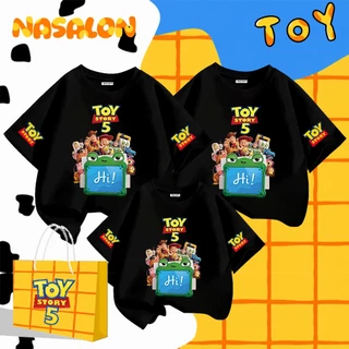 NASA ชุดครอบครัว เสื้อยืดแขนสั้น Toy Story ลายการ์ตูน เสื้อคู่แม่ลูก ผ้าฝ้าย 100% สวมใส่สบาย ระบายอากาศได้ดี