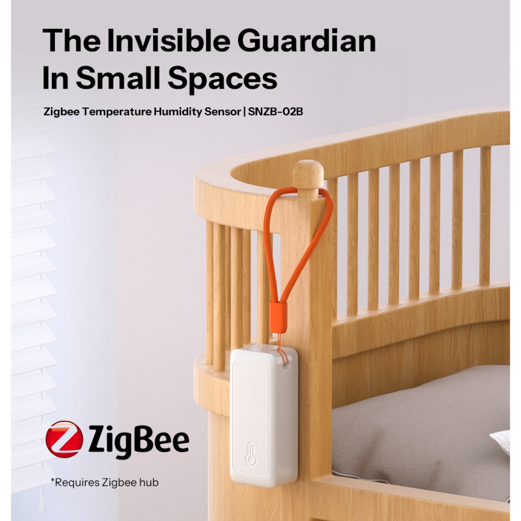 SONOFF SNZB-02B AirGuard TH Lite Zigbee อุณหภูมิความชื้นเซนเซอร์ High-Accuracy Sensing Dew Point VPD การตรวจสอบ Slim Design สําหรับพื้นที่ขนาดเล็ก Matter Bridge ทํางานร่วมกับ Apple Home